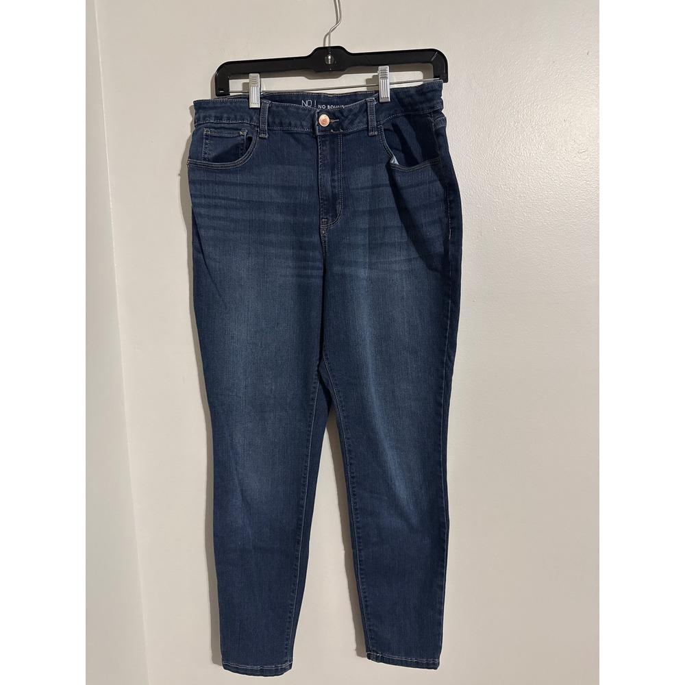 No Boundaries Womens High Rise Skinny Jeans Dark Wash Stretch Denim Size 13